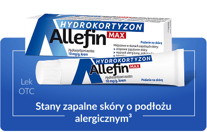 Hydrokortyzon Allefin MAX krem na stany zapalne skóry, alergie, łagodzenie podrażnień.